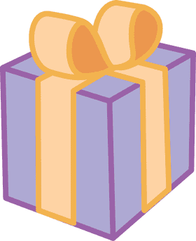 Charming Purple Gift Box with Ribbon PNG