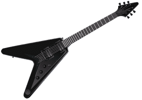 Sleek Black Electric Guitar for Modern Rock Vibes PNG