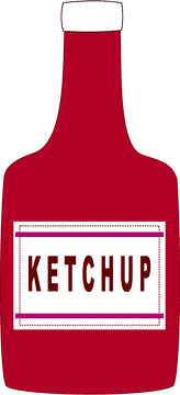Classic Ketchup Bottle Design with Bold Label PNG