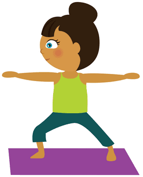 Joyful Yoga Warrior Pose for Kids PNG