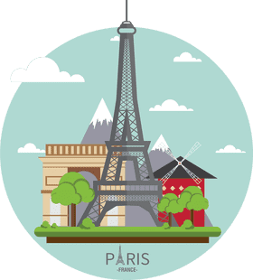 Paris City Skyline Iconic Landmarks in Harmony PNG
