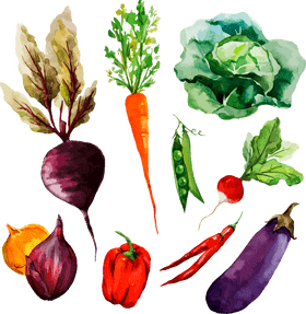 Vibrant Harvest from the Greenhouse Garden PNG