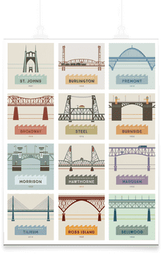 Artistic River Bridge Collection Overview PNG