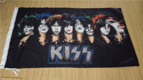 Colorful KISS Band Banner Design PNG