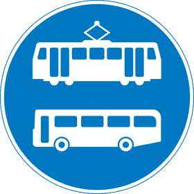 School Bus and Tramway Transport Sign PNG