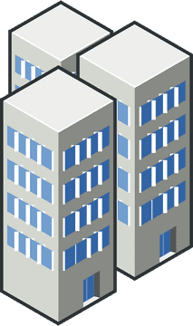 Modern Urban Build Trio of Skyscrapers PNG