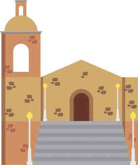 Majestic Cathedral Steps at Dusk PNG