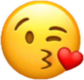 Sweetheart's Playful Kiss Emoji PNG