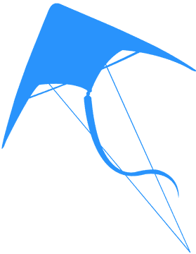 Sleek Blue Sky Kite Dance PNG