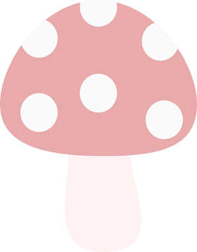 Whimsical Pink Polka Dot Mushroom PNG