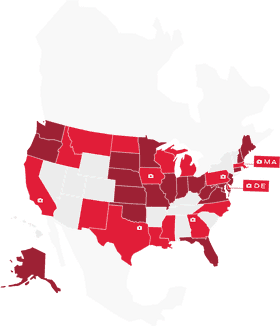 State Map Highlighting Key Locations and Regions PNG