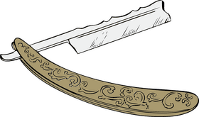 Elegant Classic Razor with Ornate Handle PNG