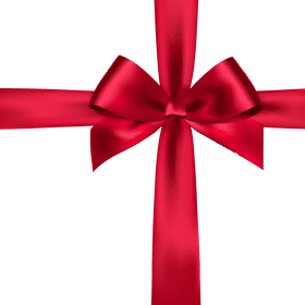Elegant Red Ribbon Gift Bow Display PNG