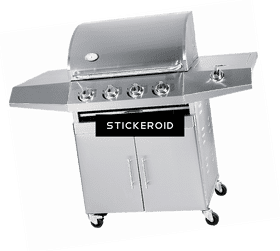 Sleek Stainless Steel Tableware Grill Station PNG