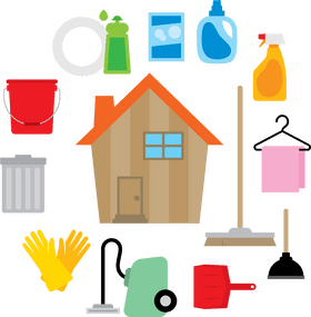 Essential Clean Tool Kit for Home Maintenance PNG