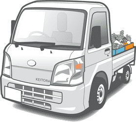 Delivery Truck for Fresh Produce Transport PNG