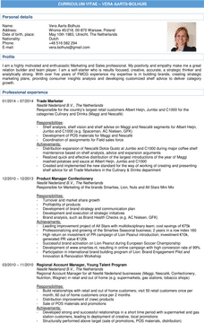 Comprehensive CV of Vera Aarts-Bolhuis PNG