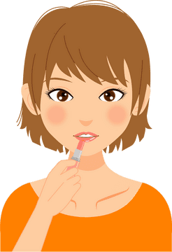 Charming Lipstick Application Tutorial PNG