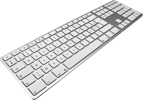 Sleek Silver Wireless Keyboard Design PNG