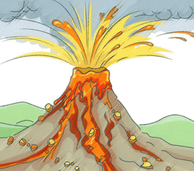 Erupting Volcano Nature's Fiery Display PNG