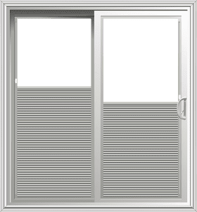 Sliding Glass Door with Vertical Blinds PNG