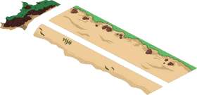 Tranquil Beach with Rocky Outcrops PNG