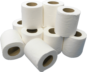 Stack of White Paper Sheet Rolls PNG