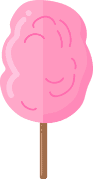 Whimsical Cotton Candy Delight on a Stick PNG