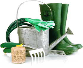 Garden Gnome's Essential Tools for Green Thumbs PNG