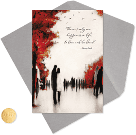 Romantic Greeting Card for Love and Happiness PNG