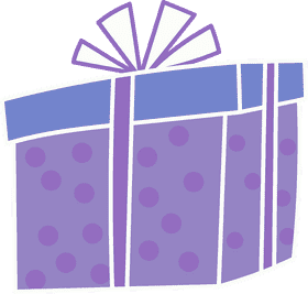 Delightful Purple Polka Dot Gift Box PNG
