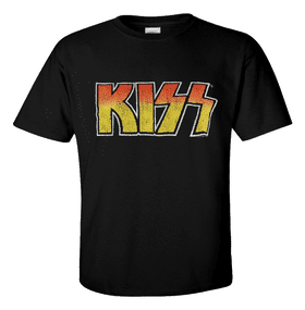 Vibrant Rockin' Kiss Tribute Tee PNG