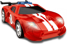 Speedy Race Car with Flashing Lights PNG