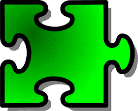 Vibrant Green Jigsaw Pieces of Connection PNG