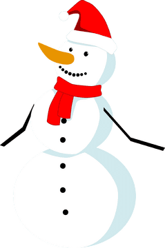Festive Snowman with a Red Scarf and Hat PNG
