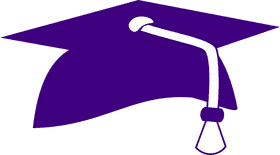 Celebrating Graduation Success in Purple PNG