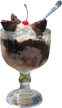 Delightful Ice Cream Sundae with Chocolate Treats PNG
