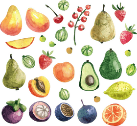 A Vibrant Collection of Fruit Delights PNG