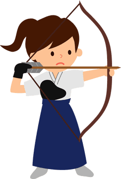 Focused Archer Aiming at an Archery Target PNG