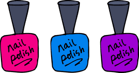 Vibrant Nail Polish Collection in Bold Colors PNG