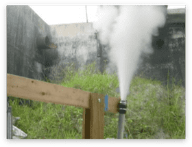 Steam Emerging from Pipe in Greenery PNG