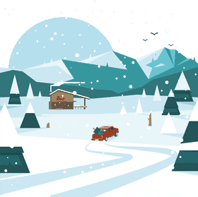 Snowy Journey to Winter Adventure PNG