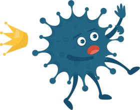Coronavirus Character with a Crown PNG