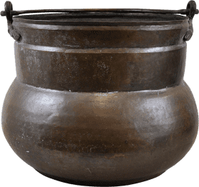 Antique Copper Cookware Pot with Lid PNG