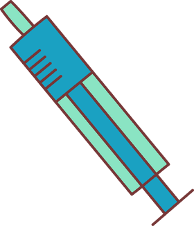 Colorful Medical Syringe for Vaccination PNG