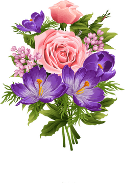 Elegant Floral Bouquet of Blossoming Flowers PNG