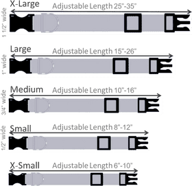 Adjustable Pet Collar Size Guide PNG