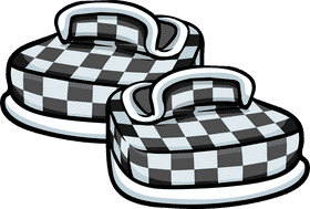 Checked Pattern Slip-On Shoes PNG