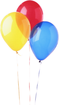 Colorful Balloon Trio Celebrating Joyful Moments PNG