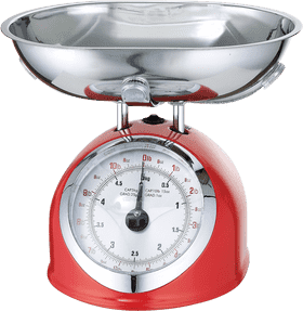 Vintage Red Kitchen Scale for Accurate Weighing PNG